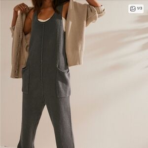 Navy Free People knitted Romper